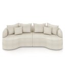 Ver imagem 2 de Sofá Living Decorativo Salinas 3 Lugares com Almofadas 250cm Modulado Bouclê Off White G33- Gran Bel