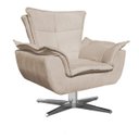 Ver imagem 1 de Poltrona Decorativa Giratória Gran Opala Base Estrela Metálica Suede Bege