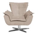 Ver imagem 2 de Poltrona Decorativa Giratória Gran Opala Base Estrela Metálica Suede Bege