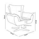 Ver imagem 5 de Poltrona Decorativa Giratória Gran Opala Base Estrela Metálica Suede Bege