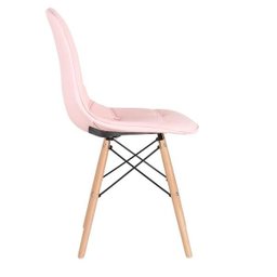 Kit 4 Cadeiras Eames Eiffel Botonê - Rosa - Base de Madeira Clara - 3
