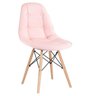 Kit 4 Cadeiras Eames Eiffel Botonê - Rosa - Base de Madeira Clara - 2