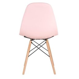 Kit 4 Cadeiras Eames Eiffel Botonê - Rosa - Base de Madeira Clara - 4