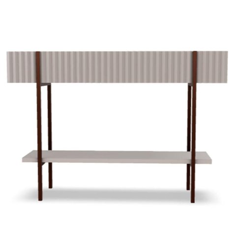 Buffet Aparador Lira Sala Retrô Cantinho do Café Cor Off White/cinamomo