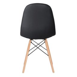 Kit 4 Cadeiras Estofadas Eames Eiffel Botonê - Preto - Base de Madeira Clara - 4