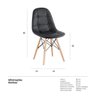 Kit 4 Cadeiras Estofadas Eames Eiffel Botonê - Preto - Base de Madeira Clara - 7
