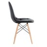 Kit 6 Cadeiras Estofadas Eames Eiffel Botonê - Preto - Base de Madeira Clara - 3