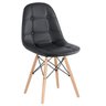 Kit 6 Cadeiras Estofadas Eames Eiffel Botonê - Preto - Base de Madeira Clara - 2