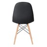 Kit 6 Cadeiras Estofadas Eames Eiffel Botonê - Preto - Base de Madeira Clara - 4