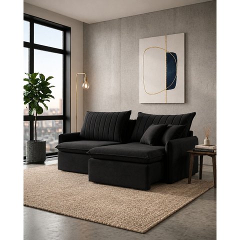 Sofá Madri Caixa Zero 180m - Preto