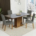 Ver mais imagens de Conj. Mesa Tampo De Vidro 4 Cadeiras Rustic/Cinza/silver
