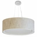 Ver imagem 1 de Lustre Pendente Cilíndrico Duplo Md-4126 Cúpula em Tecido 80x30cm Rustico Bege - Bivolt