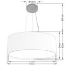 Ver imagem 2 de Lustre Pendente Cilíndrico Duplo Md-4126 Cúpula em Tecido 80x30cm Rustico Bege - Bivolt