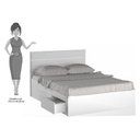 Ver imagem 2 de Cama De Casal Queen Com Cabeceira 167Cm Branco Mpozenato