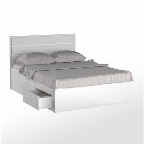 Cama De Casal Queen Com Cabeceira 167Cm Branco Mpozenato