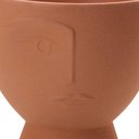 Ver imagem 2 de Cachepot Decorativo em Cerâmica Rosto Plantas Terracota 18 Cm M02 - D'Rossi