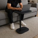 Ver imagem 6 de Mesa Lateral Elo de Apoio Industrial para Sofá ou Cama MDF e Pé em Aço Moderno Preto - Lh Móveis