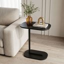 Ver imagem 1 de Mesa Lateral Elo de Apoio Industrial para Sofá ou Cama MDF e Pé em Aço Moderno Preto - Lh Móveis