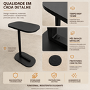 Ver imagem 5 de Mesa Lateral Elo de Apoio Industrial para Sofá ou Cama MDF e Pé em Aço Moderno Preto - Lh Móveis