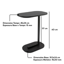 Ver imagem 3 de Mesa Elo de Apoio Lateral Industrial para Sofá ou Cama Mdf e Pé em Aço