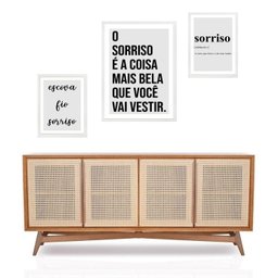 Set 3 Quadros Dentista - Frases Sorriso:moldura Preta - 2