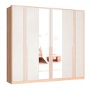 Ver imagem 3 de Guarda-Roupa Casal 6 Portas com Espelho Marseille Bege/Off White/Carvalho Nature