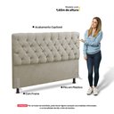 Ver imagem 3 de Cabeceira Cama Box Casal Queen Size Lylla 160cm Capitonê com Frame Sintético Bege - Abmaza