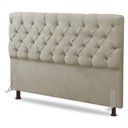 Ver imagem 1 de Cabeceira Cama Box Casal Queen Size Lylla 160cm Capitonê com Frame Sintético Bege - Abmaza