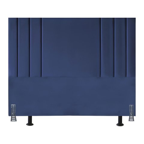 Cabeceira Solteiro Estofada 90 Cm Suede Frame Cama Box Elegante:azul Marinho