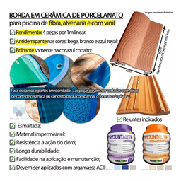 Kit 4 Bordas P/ Piscina Sithal Branco 12x25 1m Linear - 2