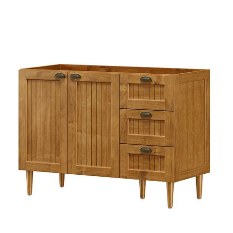 Balcão 2 Portas 3 Gavetas Versalles 120cm em Madeira Maciça - Mel