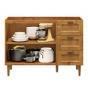 Ver imagem 2 de Balcão 2 Portas 3 Gavetas Versalles 120cm em Madeira Maciça - Mel