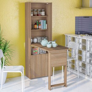 Armário Multiuso com Mesa Retrátil 2 Portas Herval Branco 53cm