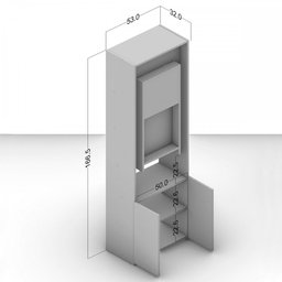 Armário Multiuso com Mesa Retrátil 2 Portas Herval Branco 53cm - 4