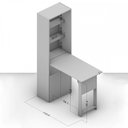 Ver imagem 5 de Armário Multiuso com Mesa Retrátil 2 Portas Herval Branco 53cm
