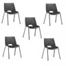 Kit 5 Cadeiras Fixa Strike Preta - 1