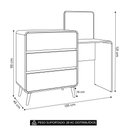Ver imagem 4 de Cômoda Quarto 135cm com Penteadeira Nuvia Castanho C06 - Mpozenato