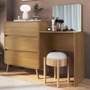 Ver imagem 1 de Cômoda Quarto 135cm com Penteadeira Nuvia Castanho C06 - Mpozenato