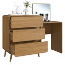 Ver imagem 3 de Cômoda Quarto 135cm com Penteadeira Nuvia Castanho C06 - Mpozenato