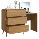 Ver imagem 2 de Cômoda Quarto 135cm com Penteadeira Nuvia Castanho C06 - Mpozenato