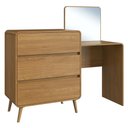 Ver imagem 2 de Cômoda Quarto 135cm com Penteadeira Nuvia Castanho C06 - Mpozenato