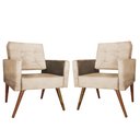 Ver imagem 3 de Kit 2 Cadeira Poltrona Consultório Escritório Recepção Reforçadas Vanessa Capuccino