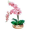 Ver imagem 1 de Arranjo No Vaso Rosé 2 Flores Orquídeas Artificial Rosada