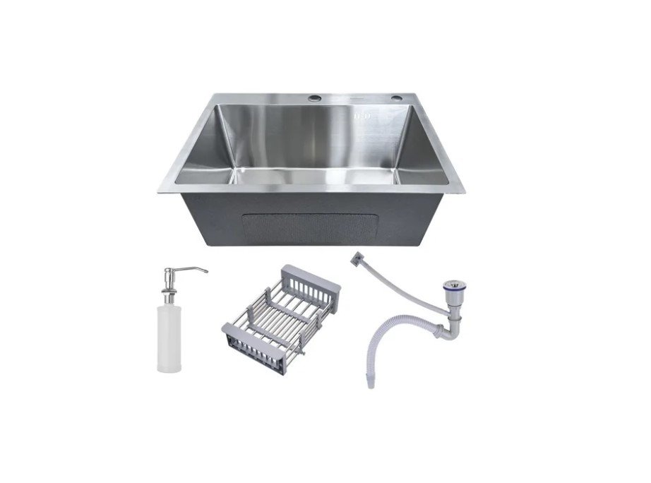 Cuba Pia Aço Inox Gourmet Cozinha 60x45cm com Acessórios Cor Aço Escovado