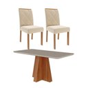 Ver imagem 1 de Sala de Jantar 160x80cm Tampo Mdf/vidro 6 Cadeira Cimol Maitê Cimol Cinamomo/off/mad/nude