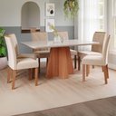 Ver imagem 2 de Sala de Jantar 160x80cm Tampo Mdf/vidro 6 Cadeira Cimol Maitê Cimol Cinamomo/off/mad/nude