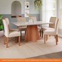 Ver imagem 7 de Sala de Jantar 160x80cm Tampo Mdf/vidro 6 Cadeira Cimol Maitê Cimol Cinamomo/off/mad/nude