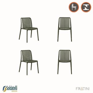 Kit 4 Cadeiras Empilhável Design Cancun Gávea Pp Várias Cores - Fratini