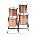Ver imagem 1 de Floreira 4 cachepots em metal cobre e preto 24x28x24cm BTC
