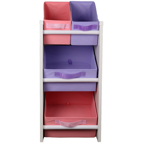 Organizador de Brinquedos Infantil Mini - Rosa e Lilás